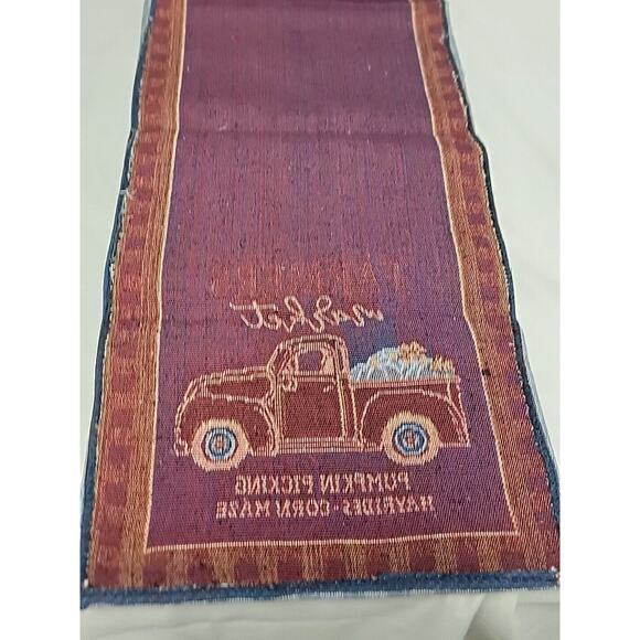 Farmers Market Pumpkin Picking Harvest Corn Maze Fall Table Runner 67" - Picture 9 of 13